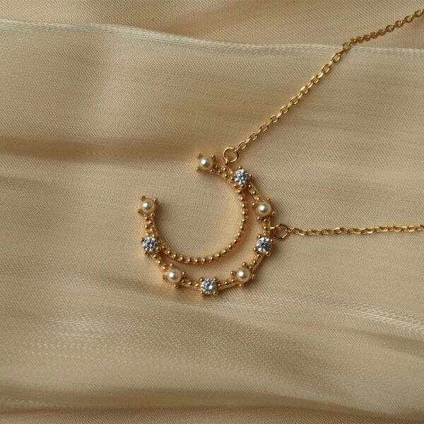 Pearl Crescent Moon Necklace Sn 1331g 25 Min