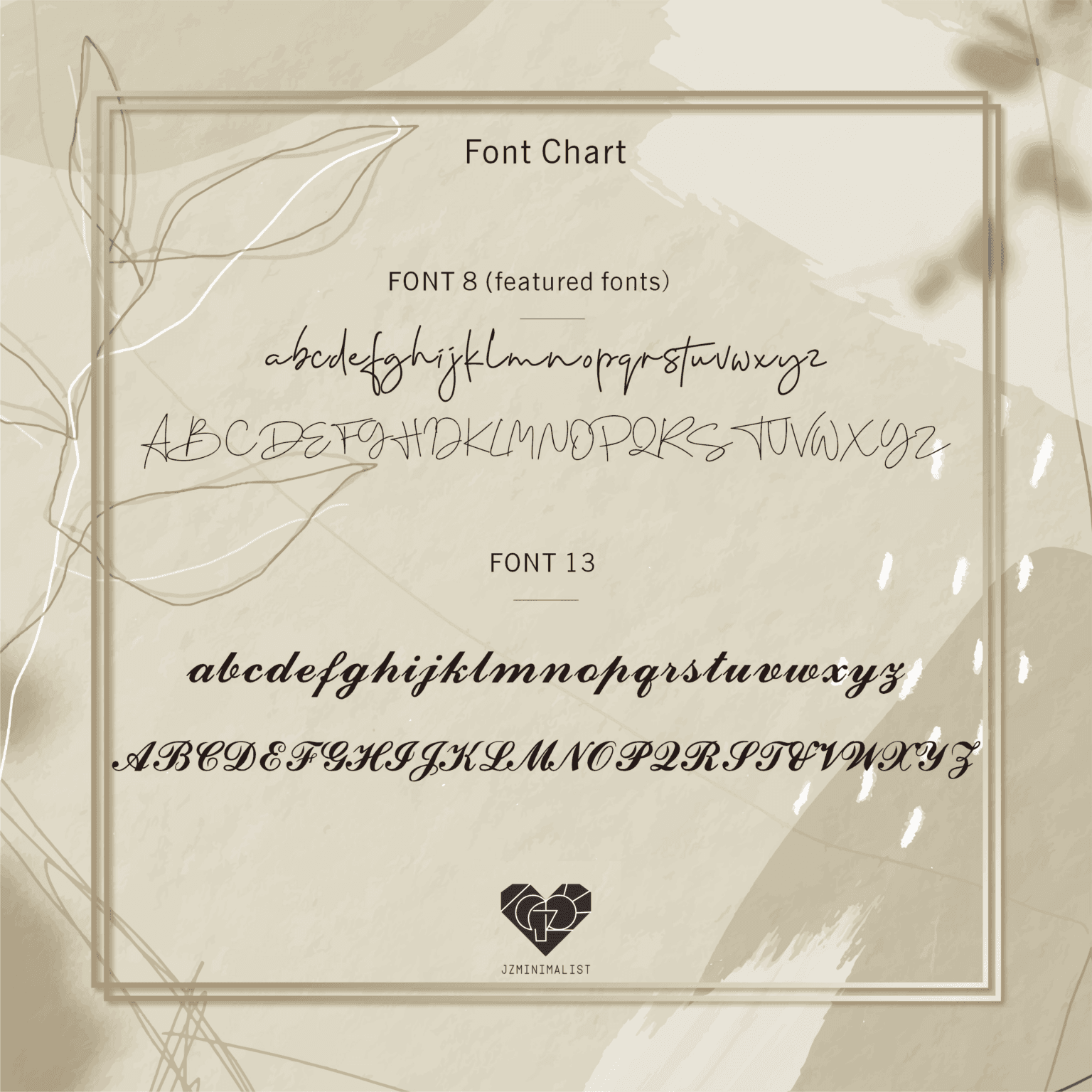 Font chart jz0002nm b