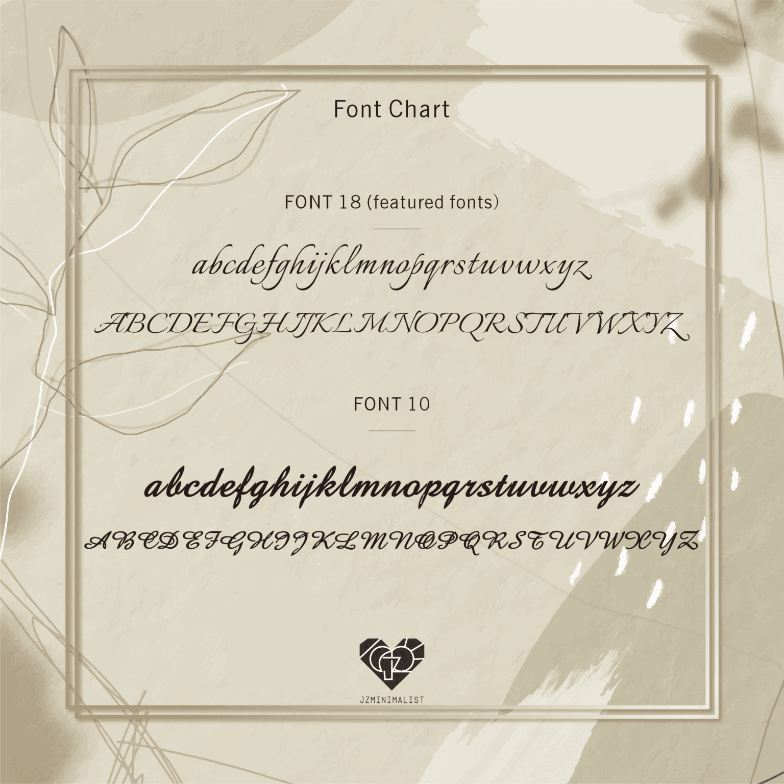 Font chart jz0002nm c