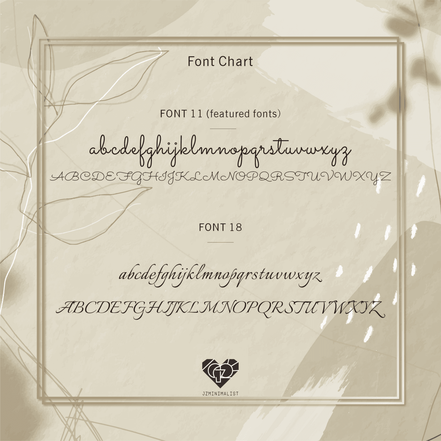 Font chart jz0002nm d