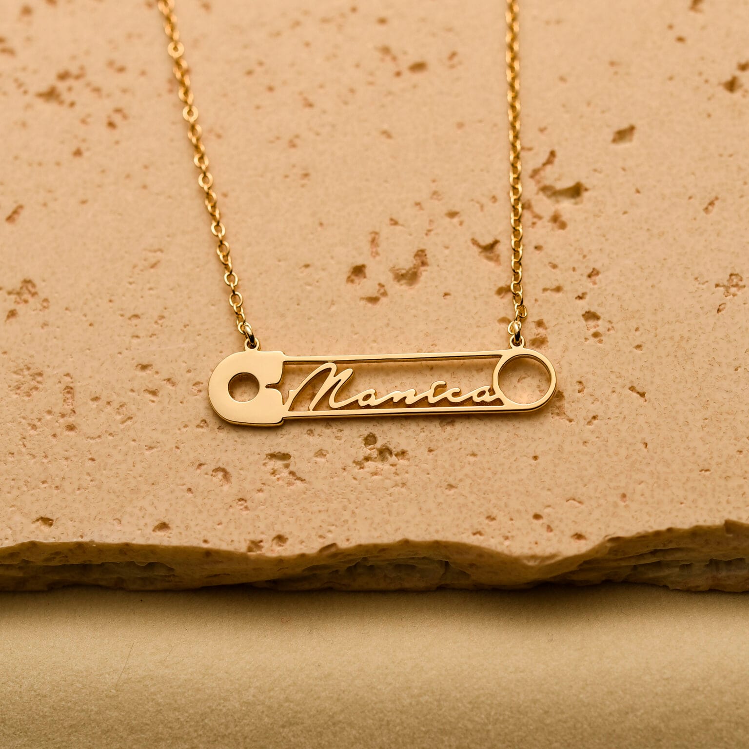 Personalized Safty Pin Name Necklace