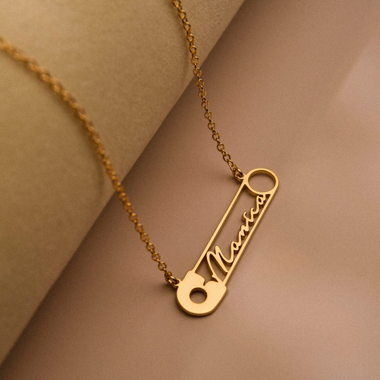 Personalized Safty Pin Name Necklace