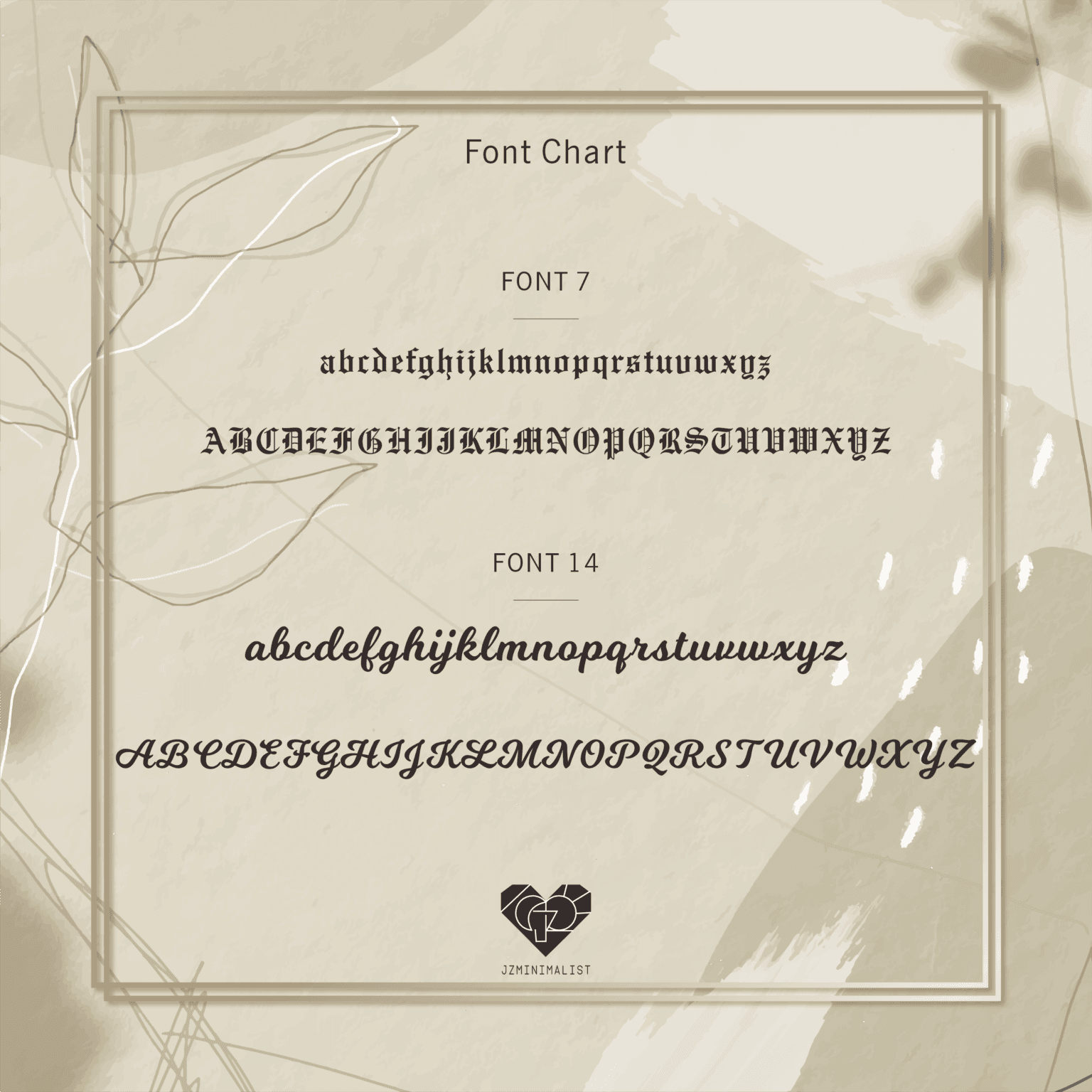 Font chart jz0003nm a
