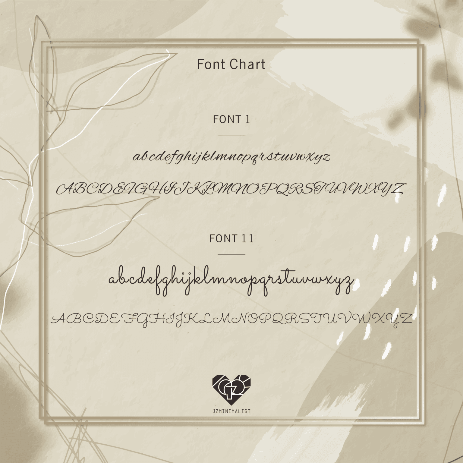 Font chart jz0003nm b
