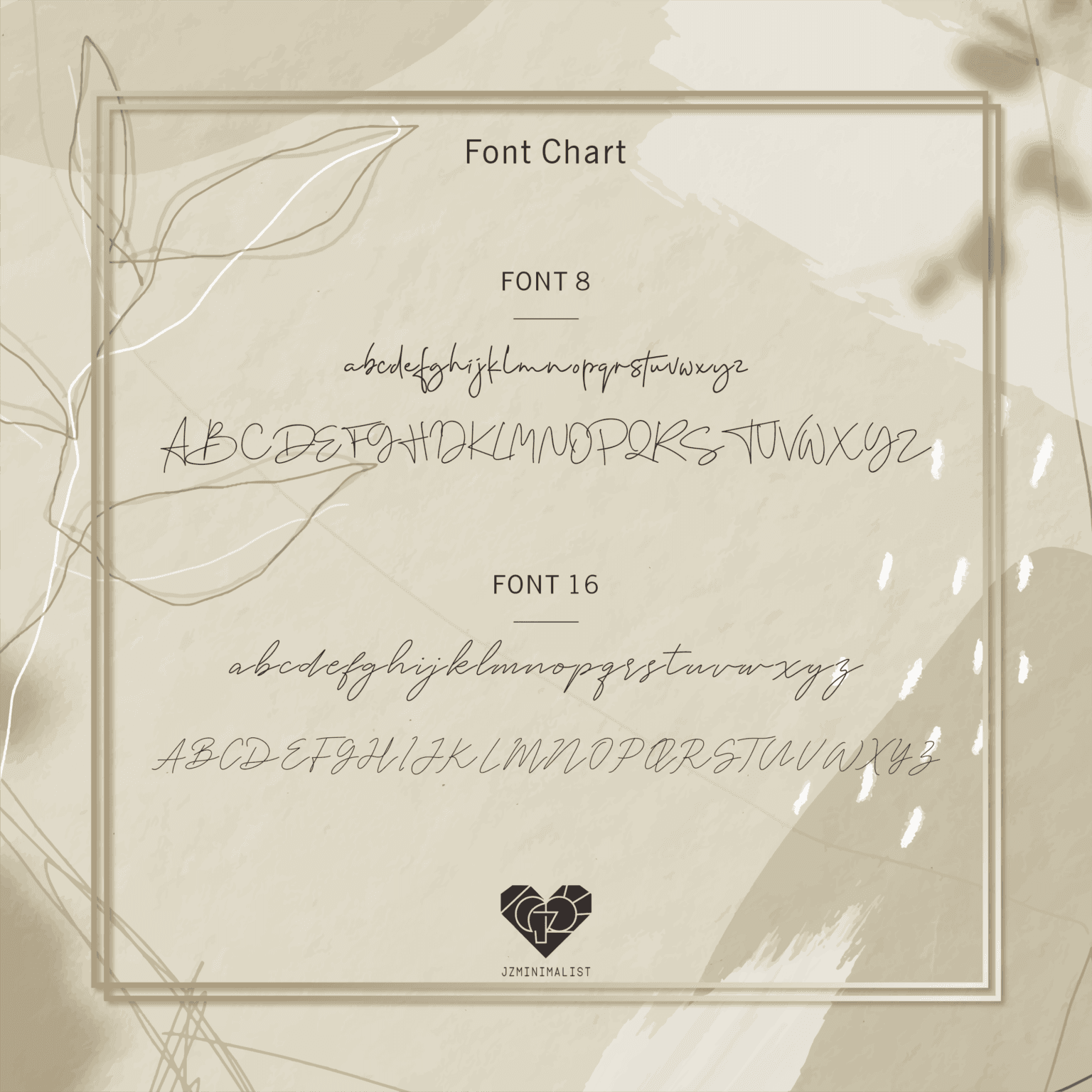 Font chart jz0004nm b