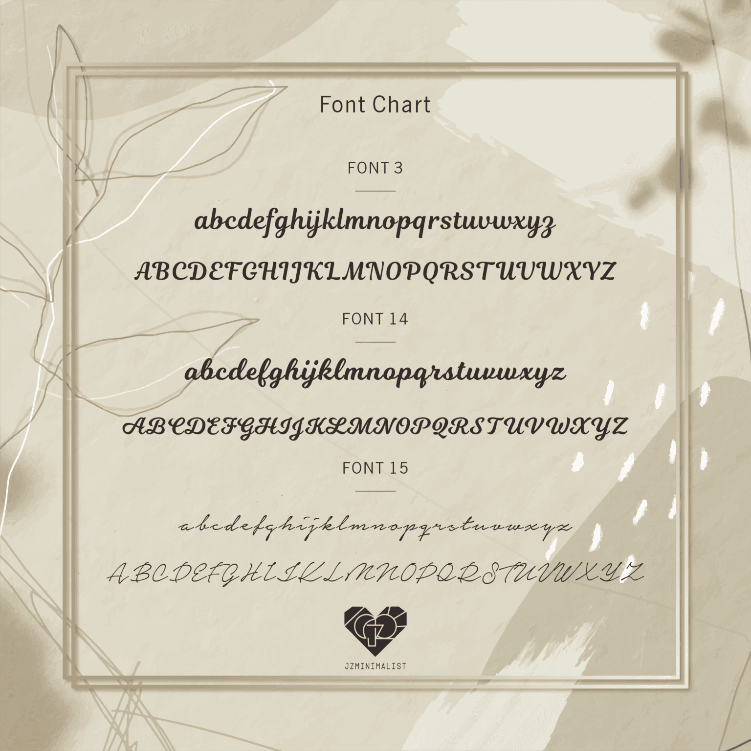 Font chart jz0007nm a
