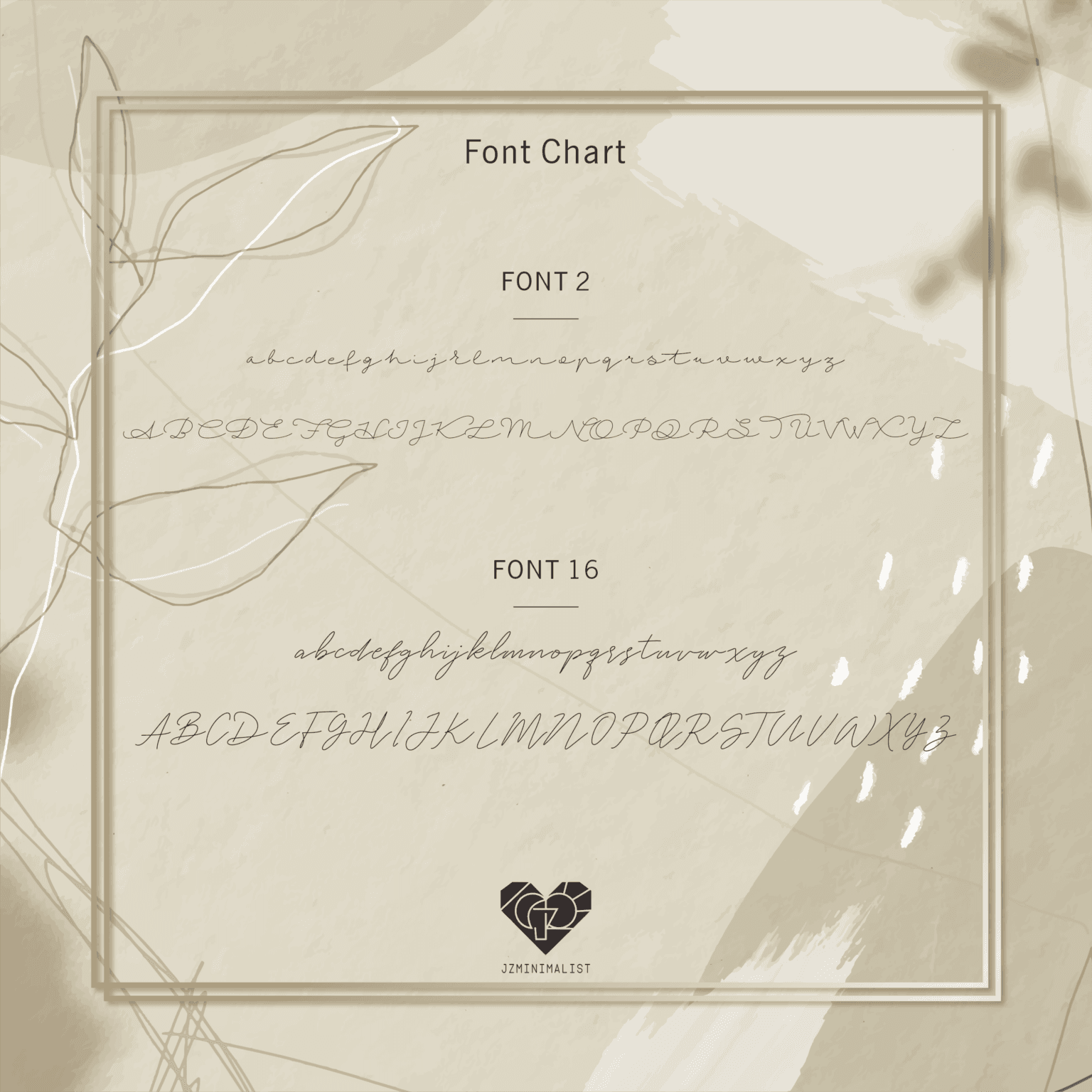 Font chart jz0008nm a