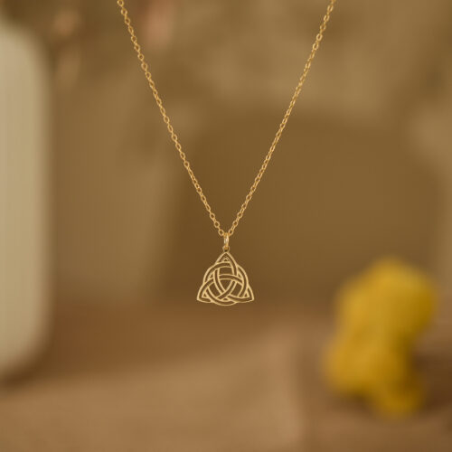 Gold Triquetra Necklace-1 Gold Triquetra Necklace