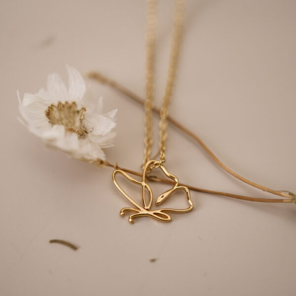 Silver butterfly necklace 3