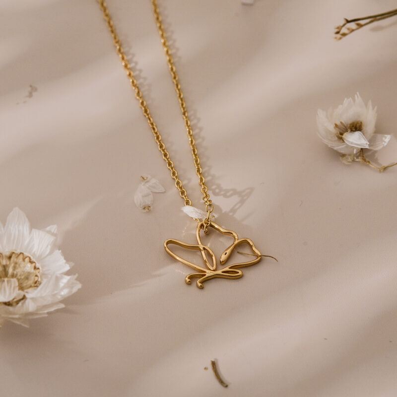 Silver butterfly necklace 5