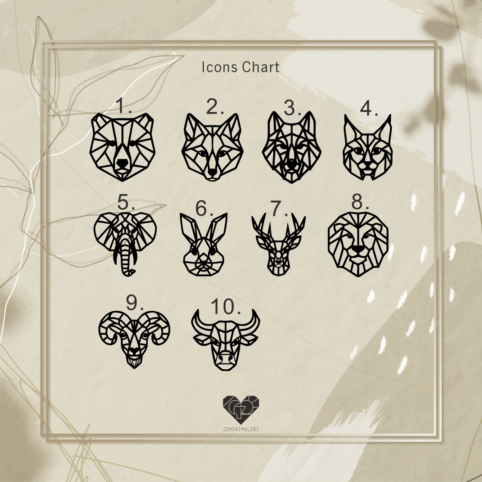 Animal icons chart jzminimalist